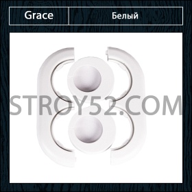 Розетта двойная Grace - Белый